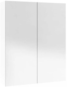 fényes fehér MDF tükrös fürdőszobaszekrény 60 x 15 x 75 cm