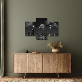 Kép - tűzijáték Miamiban, fekete és fehér (90x60 cm)