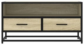 sonoma tölgyszínű szerelt fa és fém TV-szekrény 80x34,5x40 cm