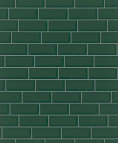 Vinil Tapéta A Konyhába Zöld Tégla 3D Hatás