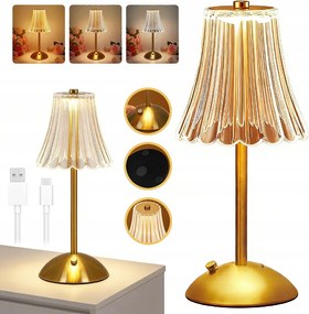 Led Asztali Lámpa, Usb Újratölthető, Szabályozható, Érintőképernyős, 3 Színmód