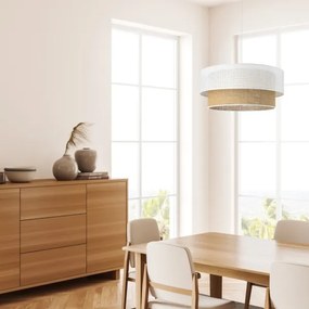 BORHO zsinóros függőlámpa 1xE27/60W/230V fehér/juta