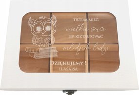 Teáskanna Fehér teásdoboz Pedagógusnak Köszönetajándék