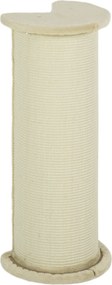 PawHut 85cm Magas Macska Kaparóoszlop Zsineggel, Dőlést Megelőző Macska Kaparófának Közepes Méretű Macskáknak, Krémfehér | Aosom