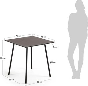 Ulrich fekete asztal, 75 x 75 cm - Kave Home