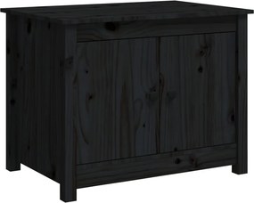 vidaXL fekete tömör fenyőfa dohányzóasztal 71 x 49 x 55 cm