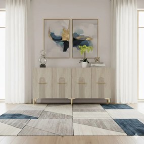 Ida 150 - White, Travertine, Gold