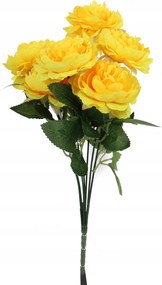 Mesterséges bazsarózsa csokor Sárga 7 db 36cm Kompozíció Otthoni Dekoráció