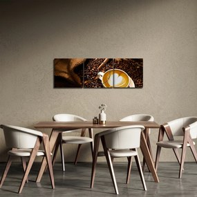 Kép - Egy csésze kávé (órával) (90x30 cm)