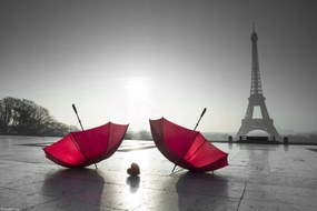 Poszter 30x20cm Két napernyő az Eiffel-torony mellett, Assaf Frank