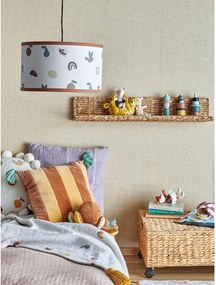 Fehér-barna gyerek lámpabúra textil búrával ø 34 cm Agnes – Bloomingville Mini