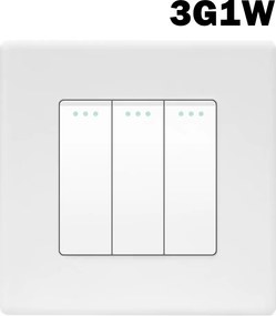 Fénykapcsoló Flex 3G1W Tripla Mechanikus Műanyag Keret FI60 Fehér