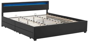 Deuba Kárpitozott ágy Lyon 140 x 200 cm - fekete