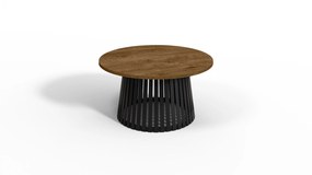 Abel dohányzóasztal 90 cm lefkas tölgy – modern kerek dohányzóasztal a nappaliba