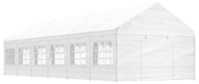 fehér polietilén pavilon tetővel 13,38 x 4,08 x 3,22 m