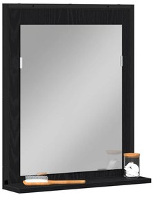 Fürdőszobai Tükör Fekete Tölgy 50x12x60 cm Szerelt Fa