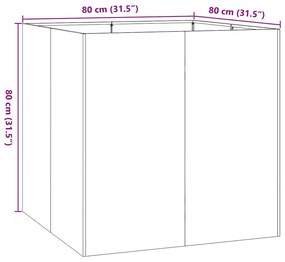 vidaXL Növénytartó 80x80x80 cm Horganyzott acél