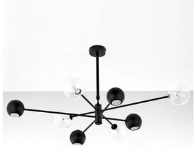 Jupiter 1996 - Csillár rúdon MOKA 4xGU10/10W/230V + 4xG9/10W/230V fekete/átlátszó