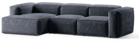 Szürkéskék kordbársony sarokkanapé (bal oldali-heverő résszel) Bergano – Cosmopolitan Design