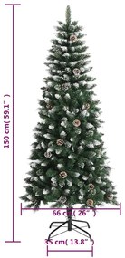 zöld PVC műkarácsonyfa állvánnyal 150 cm