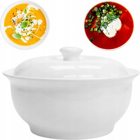 Leveses váza 1,5L fedővel fehér porcelán elegáns