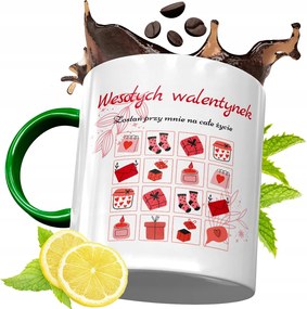 Zöld Bögre Valentin Napra Szerelmeseknek fényképes nyomtatással