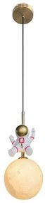 Gyerek csillár zsinóron ASTRONAUT 1xE27/60W/230V átm. 15 cm arany/bézs