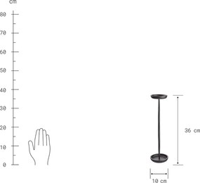 FAROL gyertyatartó, fekete 36cm