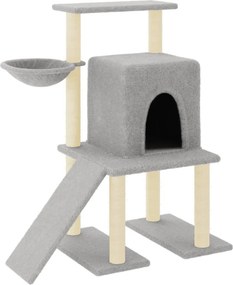 vidaXL világosszürke macskabútor szizál kaparófákkal 96,5 cm