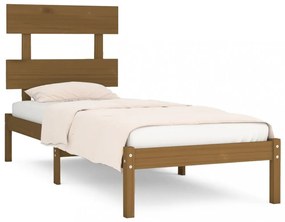 mézbarna tömör fa ágykeret 100 x 200 cm