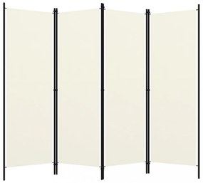 fehér 4 paneles paraván 200 x 180 cm