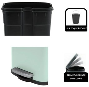 Mentazöld acél pedálos szemetes 5 l Akira – Spirella