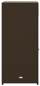 barna polyrattan kerti tárolószekrény 55 x 55 x 111 cm