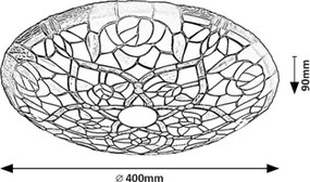 Brilagi - Tiffany-stílusú vitrázs mennyezeti lámpa GARLAN 2xE27/60W/230V