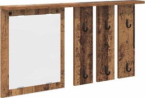 vidaXL Fali Kabáthorog polcokkal Régi fa 85 x 10 x 45 cm Faanyag