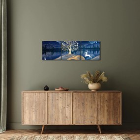 Szarvas képe teliholdkor (órával) (90x30 cm)