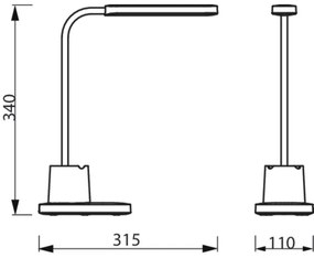 Philips BUCKET LED/7W/5V érintős asztali lámpa, állítható fény, CRI 90