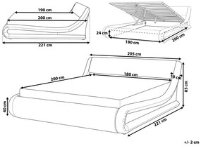 Fekete műbőr ágyneműtartós franciaágy 180 x 200 cm AVIGNON Beliani