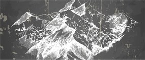 Kép - Hegyek illusztrációja (120x50 cm)