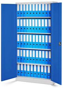 4x készlet fém iratszekrény JAN, 900 x 1850 x 400 mm, szürke-kék