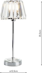 LAURA ASHLEY 3437199-Q CAPRI Kristály Asztali lámpa Fehér, Csiszolt króm G9 IP20