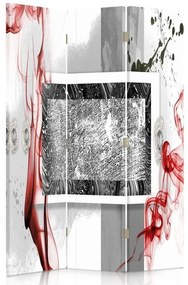 Gario Paraván Absztrakció szürke és piros színben Méret: 110 x 170 cm, Kivitelezés: Klasszikus paraván