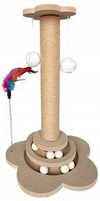 Készült macska kaparófa golyókkal LUNTRIS, magasság 43 cm