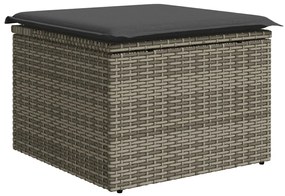 6 részes Kertkanapé Szett Párnákkal Szürke Poli Rattan