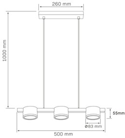 Polux MIRELLA 328069 Lepel lámpa 3x6W/GX53 4000K 660lm IP20