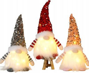 Karácsonyi dekoráció Karácsonyi manók 3 db világító karácsonyfa lámpa
