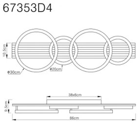 Globo 67353D4 - LED Mennyezeti lámpa TISHA LED/30W/230V 3000K 30x86 cm