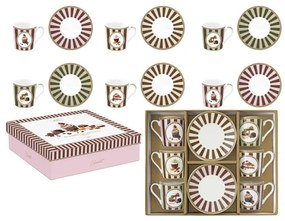 Porcelán eszpresszó kávés csésze 6 személyes szett díszdobozban Sweet Moments