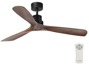 FARO Barcelona FARO 33516DC - Mennyezeti ventilátor LANTAU fekete/barna á. 132 cm + távirányító FA33516DC