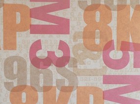 Vinyl fali tapéta Mosható Betűk Számok Fali Tapéta flizelin